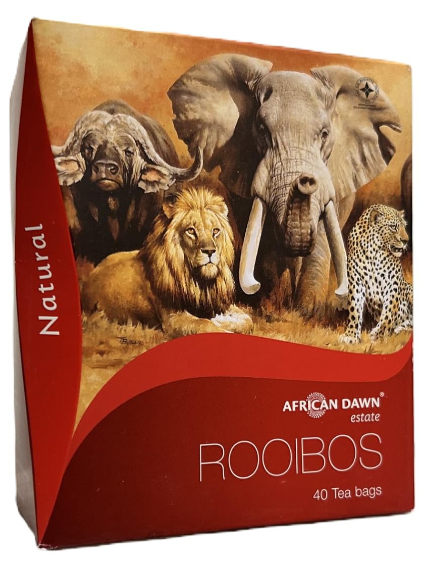 African Dawn Estate Pure Rooibos Tea, 40 Tagless Tea Bags, Single Origin Estate Rooibos of the Finest Export Quality