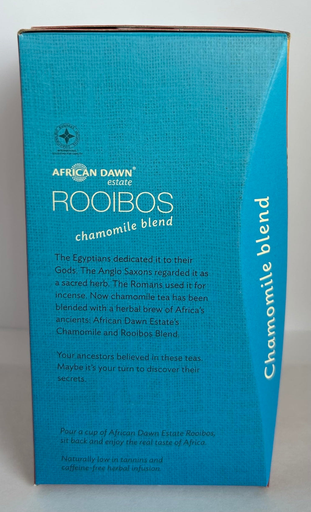 African Dawn Estate ROOIBOS+ Chamomile 20% Blend 20 Tagged Tea Bags, Single Origin Estate Rooibos of the Finest Export Qualit