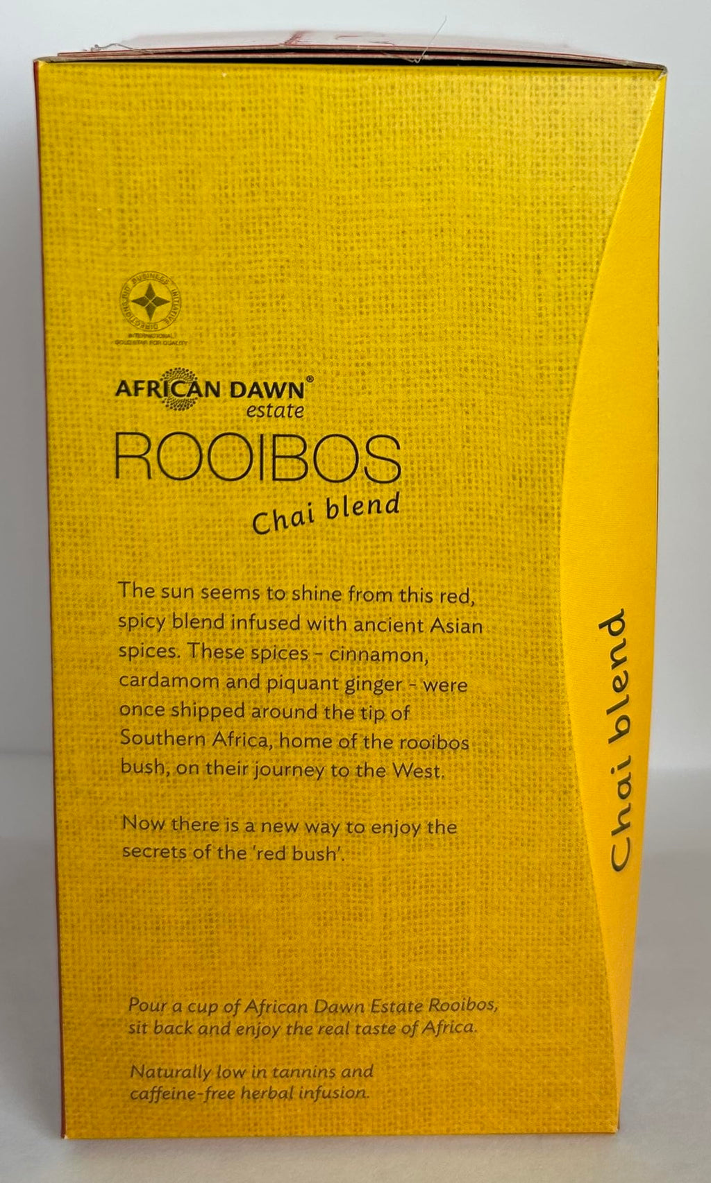 African Dawn Estate ROOIBOS + Chai 10% Blend 20 Tagged Tea Bags, Single Origin Estate Rooibos of the Finest Export Quality