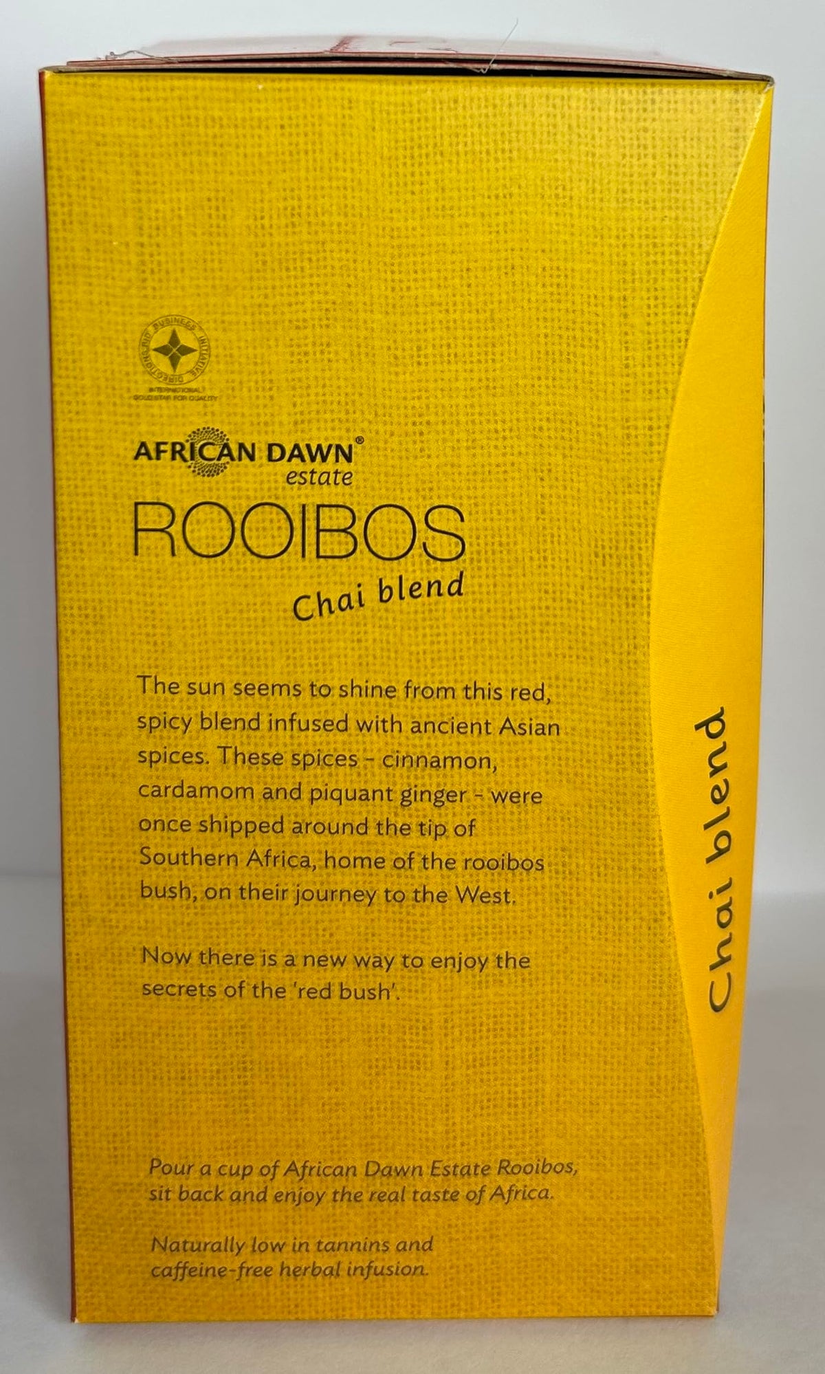 African Dawn Estate ROOIBOS + Chai 10% Blend 20 Tagged Tea Bags, Single Origin Estate Rooibos of the Finest Export Quality