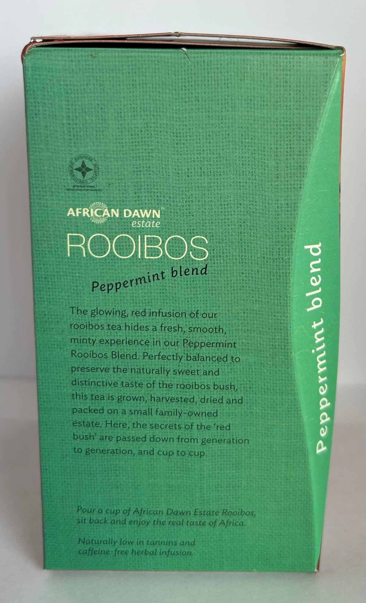 African Dawn Estate ROOIBOS + Peppermint 15% Blend 20 Tagged Tea Bags, Single Origin Estate Rooibos of the Finest Export Qual